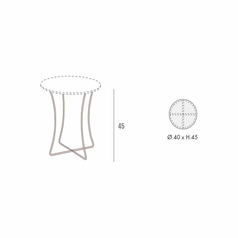 Mesa de centro en metal pintado con tapa de Hpl Made in Italy - Numbo Viadurini