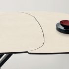 Mesa de centro convertible extensible en metal y cerámica - Gioacco Viadurini