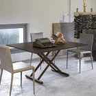 Mesa de centro transformable en metal y madera Made in Italy - Veneris Viadurini