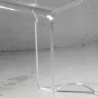 Mesa de centro Taburete Cristal Transparente Acrílico Minimal Italiano - Plarco Viadurini