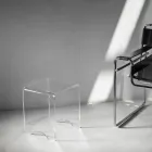 Mesa de centro Taburete Cristal Transparente Acrílico Minimal Italiano - Plarco Viadurini