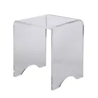 Mesa de centro Taburete Cristal Transparente Acrílico Minimal Italiano - Plarco Viadurini