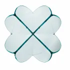 Mesa de Centro para Salón con Flor de Cristal Transparente y Base Ácida 3 Tamaños - Fiorella Viadurini