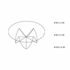 Mesa de Centro para Salón con Flor de Cristal Transparente y Base Ácida 3 Tamaños - Fiorella Viadurini