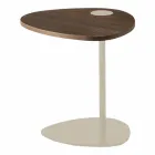 Mesa de centro para salón en metal y tapa de madera, diseño de lujo - Yassine Viadurini