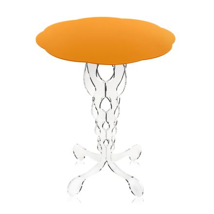 Janis mesa redonda naranja 50 cm diseño moderno, hecho en Italia Viadurini
