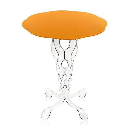 Mesa redonda naranja moderna diámetro 36 cm Janis, made in Italy Viadurini