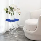 Mesa de centro redonda azul diámetro 50 cm Janis diseño moderno, hecha en Italia Viadurini
