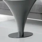 Mesa de centro redonda con forma de barco en metal y vidrio grabado - Boarding Viadurini