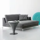 Mesa de centro redonda con forma de barco en metal y vidrio grabado - Boarding Viadurini