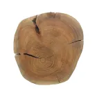 Mesa de centro redonda en baúl de madera y acero Homemotion - Tancredi Viadurini