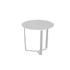 Mesa de centro redonda para exteriores en aluminio con recubrimiento de polvo epoxi - Mitch Viadurini