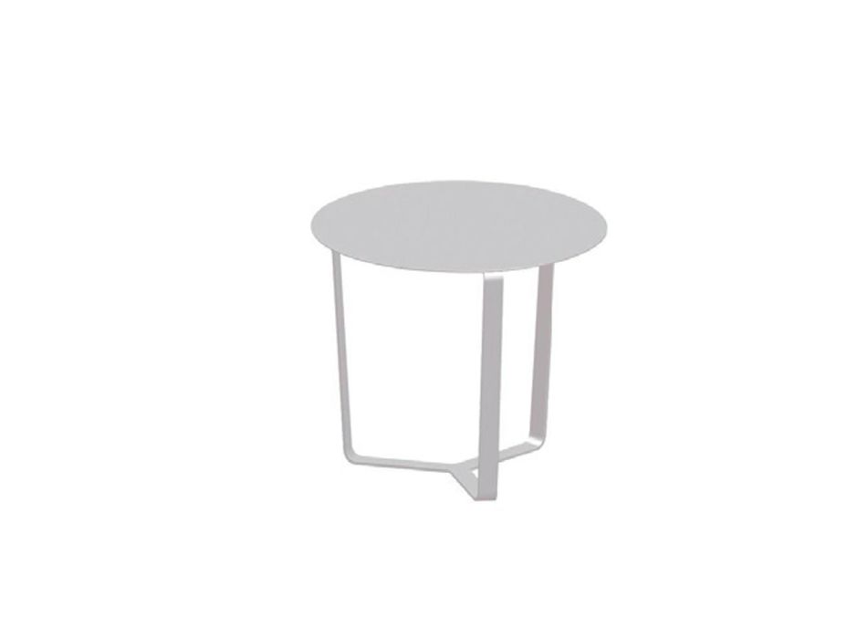 Mesa de centro redonda para exteriores en aluminio con recubrimiento de polvo epoxi - Mitch Viadurini