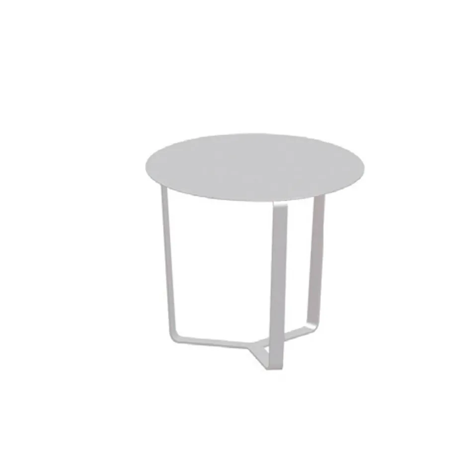 Mesa de centro redonda para exteriores en aluminio con recubrimiento de polvo epoxi - Mitch Viadurini