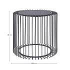 Mesa de centro redonda de acero pintado y vidrio templado - Apuleio Viadurini