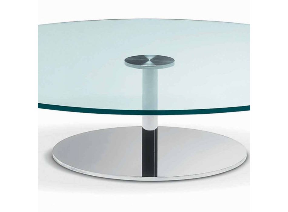 Mesa de centro redonda de vidrio extraclaro - Giovannino Viadurini
