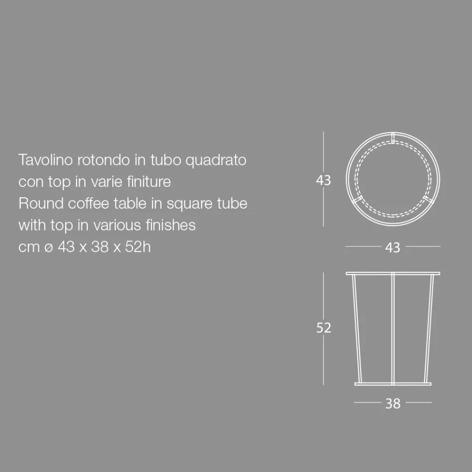 Mesa de centro redonda para salón moderno en metal coloreado Made in Italy - Raphael Viadurini
