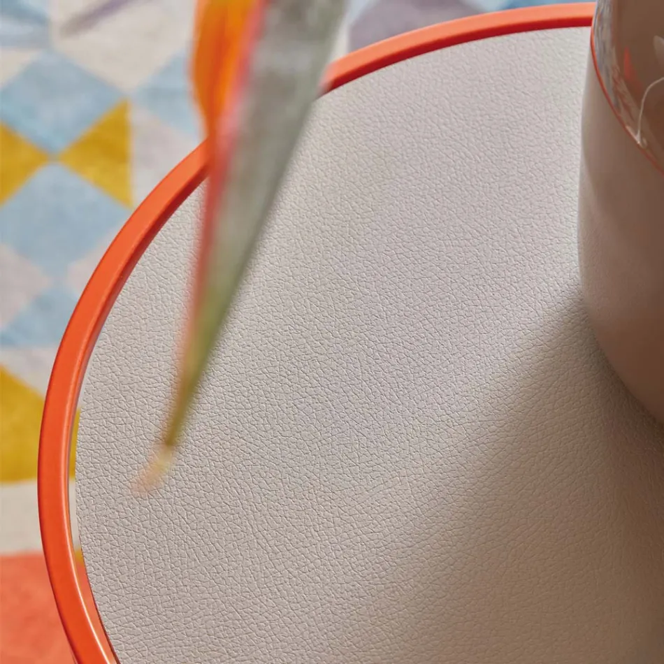 Mesa de centro redonda para salón moderno en metal coloreado Made in Italy - Raphael Viadurini