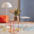 Mesa de centro redonda y moderna para salón en metal coloreado Made in Italy - Raphael Viadurini