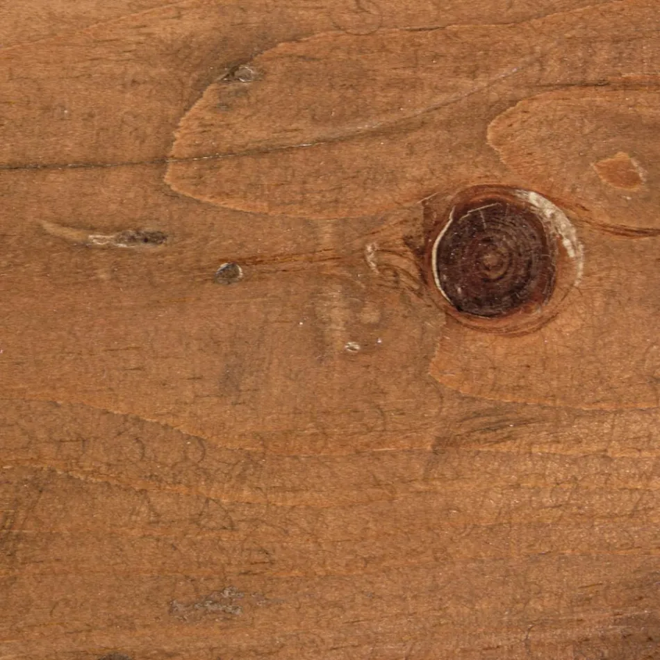 Mesa de centro redonda en madera reciclada y acero blanco o gris - Genoveffa Viadurini