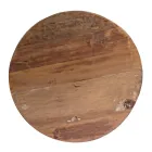 Mesa de centro redonda en madera reciclada y acero blanco o gris - Genoveffa Viadurini