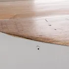 Mesa de centro redonda en madera reciclada y acero blanco o gris - Genoveffa Viadurini