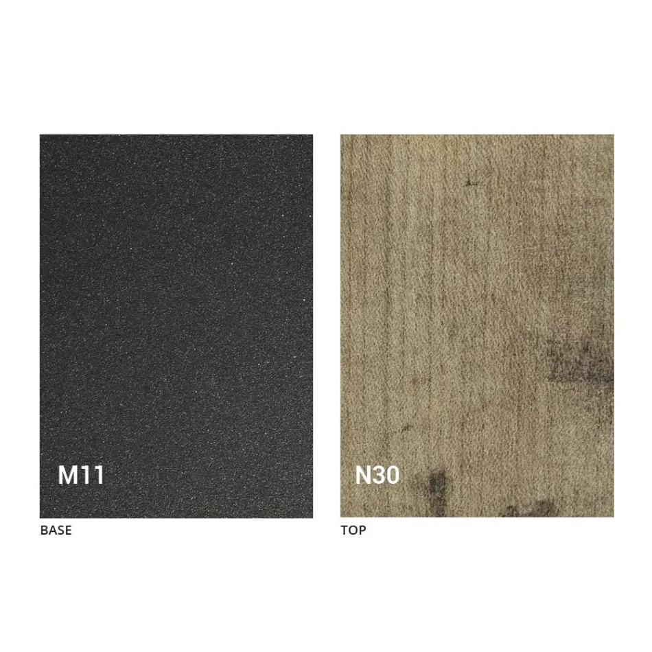 Mesa de centro transformable con tapa de madera y base de metal Made in Italy - Melocotón Viadurini