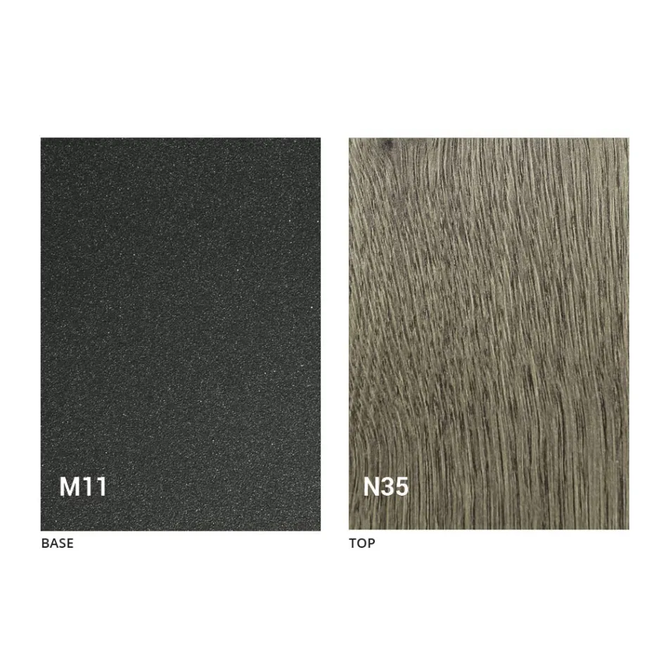 Mesa de centro transformable con tapa de madera y base de metal Made in Italy - Melocotón Viadurini