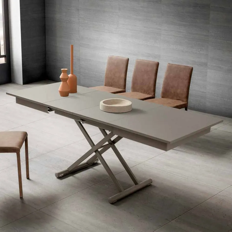Mesa de centro transformable para salón en Fenix y metal Made in Italy - Chiano Viadurini