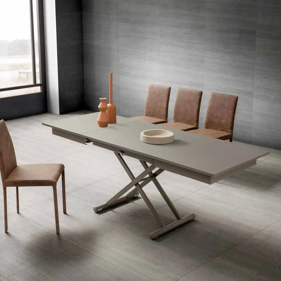 Mesa de centro transformable para salón en Fenix y metal Made in Italy - Chiano Viadurini