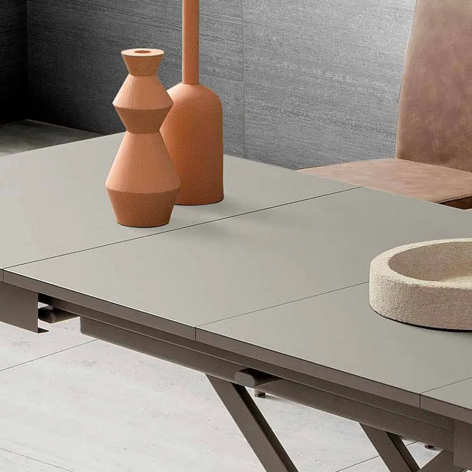 Mesa de centro transformable para salón en Fenix y metal Made in Italy - Chiano Viadurini