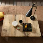 Mesa de centro de diseño transformable en madera y metal negro Made in Italy - Niverio Viadurini