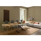 Mesa de centro de diseño transformable en madera y metal negro Made in Italy - Niverio Viadurini