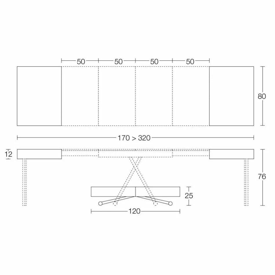 Mesa de centro de diseño transformable en madera y metal negro Made in Italy - Niverio Viadurini
