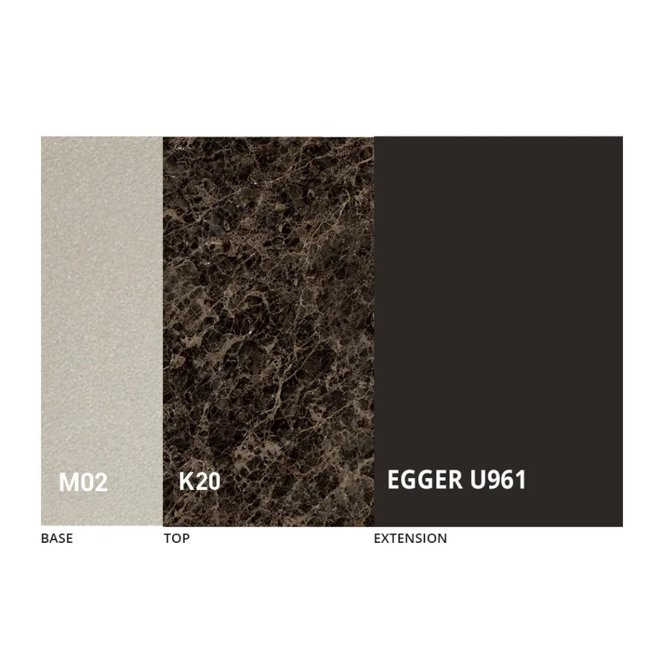 Mesa de centro transformable en diseño de metal y cerámica Made in Italy - Saturn Viadurini