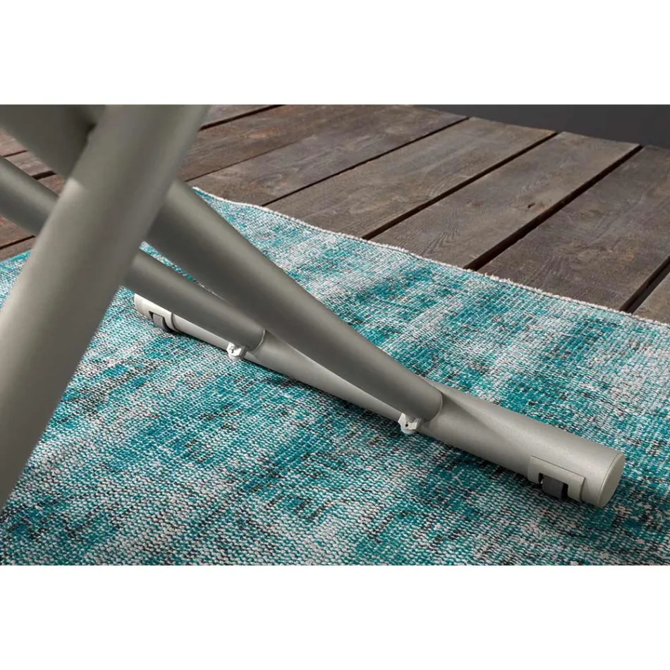 Mesa de centro transformable en diseño de metal y cerámica Made in Italy - Saturn Viadurini