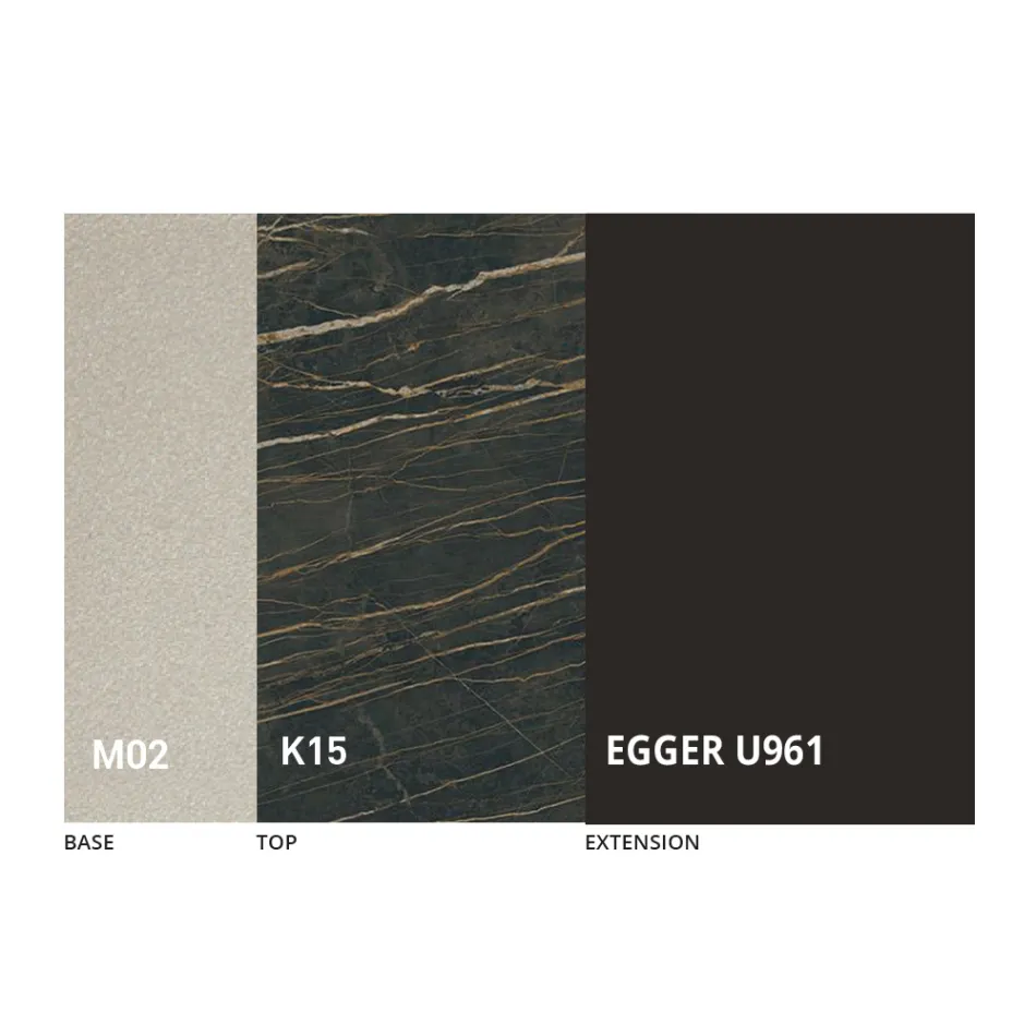 Mesa de centro transformable en diseño de metal y cerámica Made in Italy - Saturn Viadurini