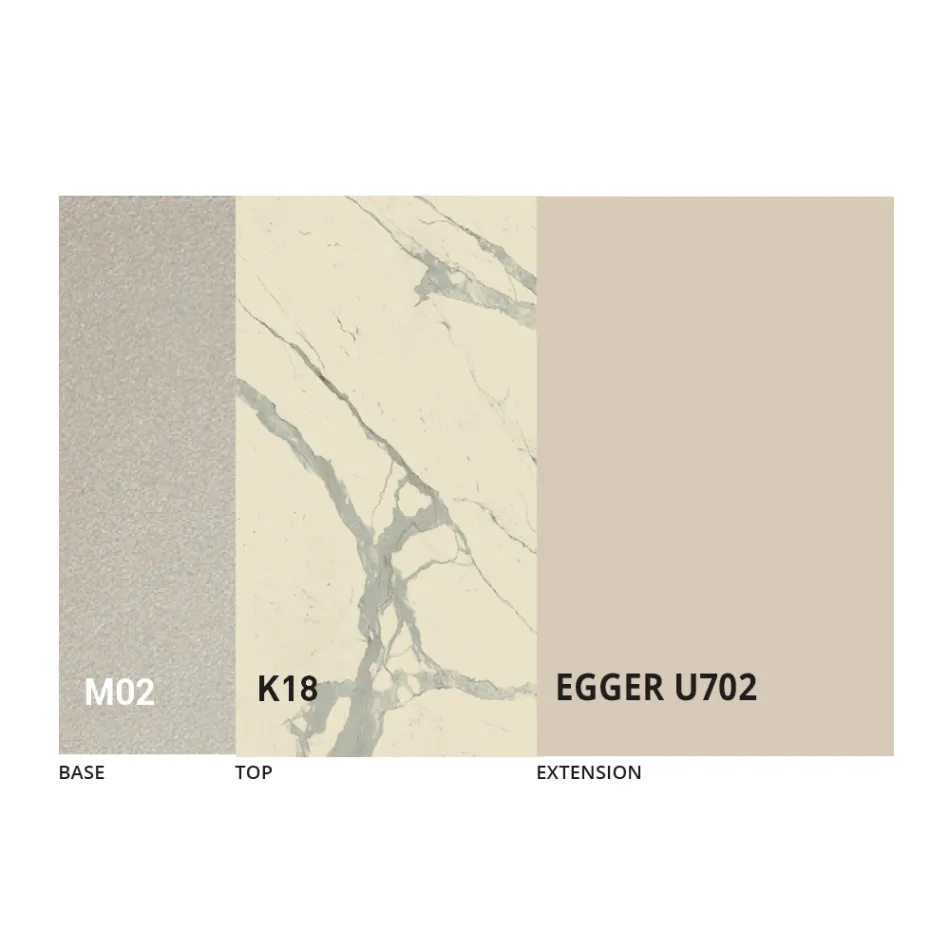 Mesa de centro transformable en diseño de metal y cerámica Made in Italy - Saturn Viadurini