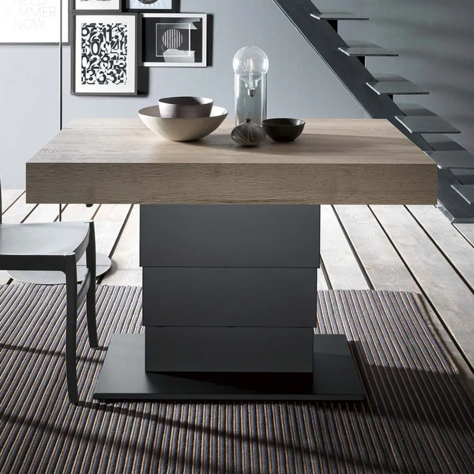Mesa de centro transformable en mesa de comedor de madera Made in Italy - Polar Viadurini