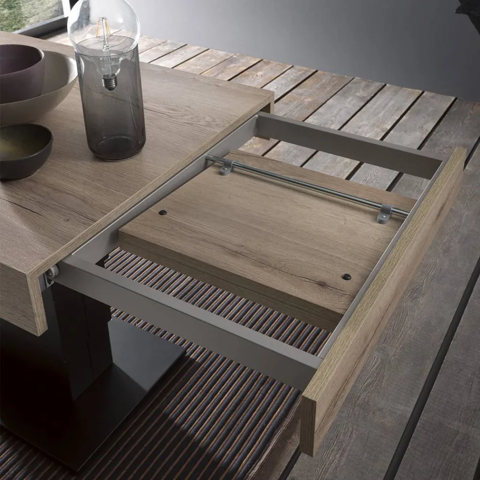 Mesa de centro transformable en mesa de comedor de madera Made in Italy - Polar Viadurini