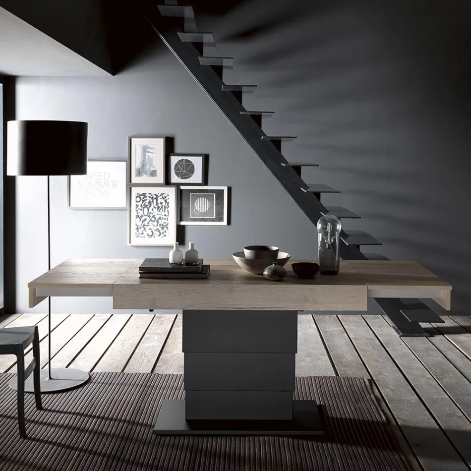 Mesa de centro transformable en mesa de comedor de madera Made in Italy - Polar Viadurini