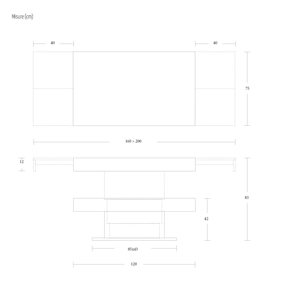 Mesa de centro transformable en mesa de comedor de madera Made in Italy - Polar Viadurini