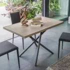 Mesa de centro convertible en mesa de comedor Tapa de madera y base de metal - Melocotón Viadurini
