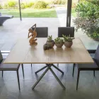 Mesa de centro convertible en mesa de comedor Tapa de madera y base de metal - Melocotón Viadurini