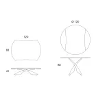 Mesa de centro transformable en metal y mesa de salón de vidrio - Giordano Viadurini