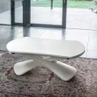 Mesa de centro transformable en metal y mesa de salón de vidrio - Giordano Viadurini