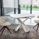 Mesa de centro transformable en metal y mesa de salón de vidrio - Giordano Viadurini