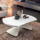 Mesa de centro transformable en metal y mesa de salón de vidrio - Giordano Viadurini