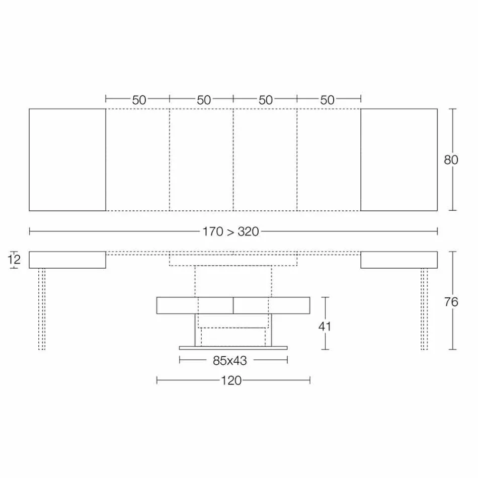 Mesa de centro moderna transformable con tapa de efecto mortero Made in Italy - Salomon Viadurini