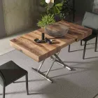 Mesa de centro moderna transformable en madera y metal, Made in Italy - Spirit Viadurini